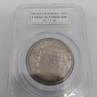 🇪🇦 ISLAS FILIPINAS 1 PESO ALFONSO XIII 1897