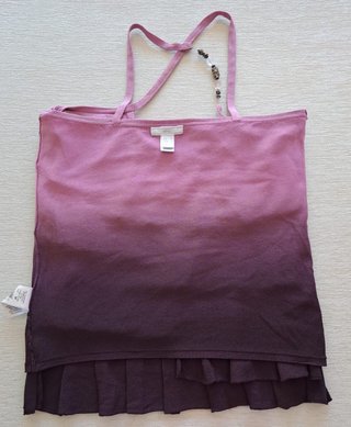 Top Mango volantes degradado rosa y morado Talla M