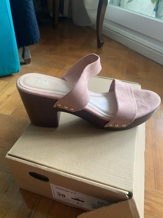 Sandalias Sfera Rosa Palo Tacón Madera