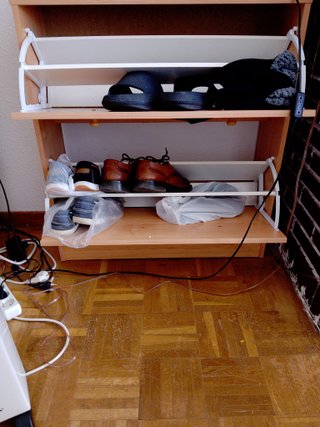 Mueble zapatero madera y metal
