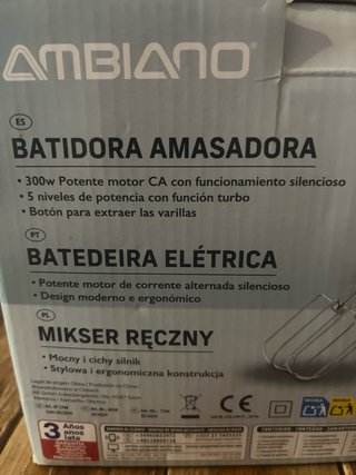 Batidora Amasadora Eléctrica Ambiano
