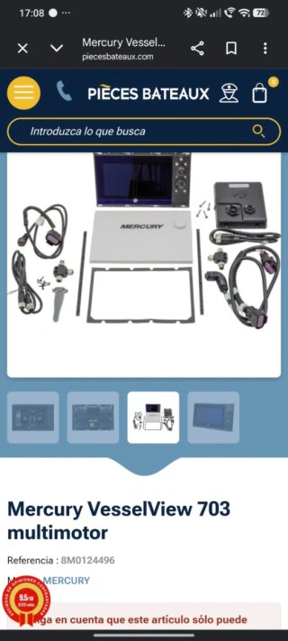 Pantalla Mercury VesselView 703