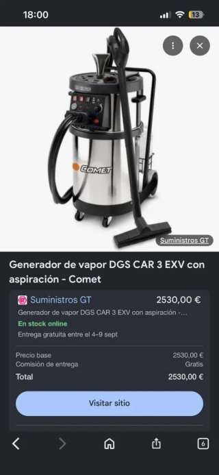 Generador de vapor Comet DGS CAR 3 EXV