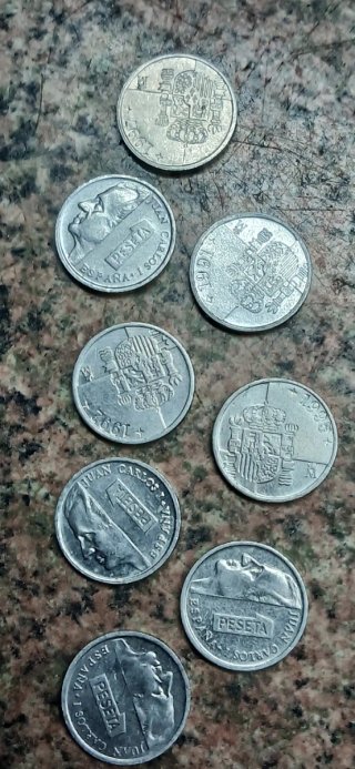 15 Monedas 1 Peseta Española Juan Carlos I