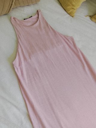 Vestido rosa algodón Zara