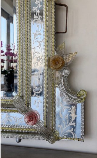 Espejo Murano Veneciano Cristal Grabado 190cm
