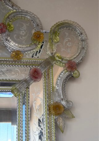 Espejo Murano Veneciano Cristal Grabado 190cm