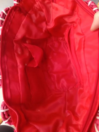 Bolso Capazo Dorado y Rojo