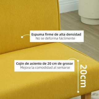 Divano a 2 posti HOMCOM giallo con USB