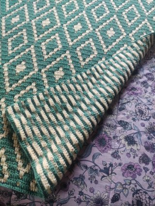 Coperta uncinetto handmade 113x150 cm