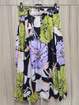 Falda larga estampada floral