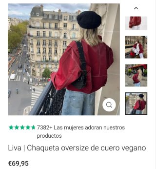 Chaqueta oversize cuero rojo