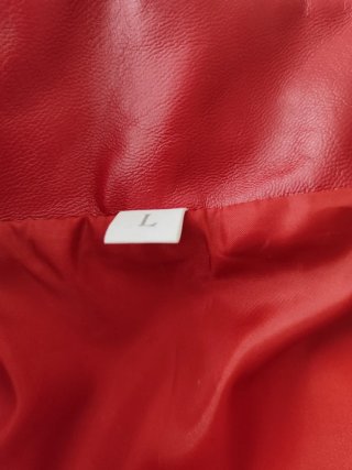 Chaqueta oversize cuero rojo