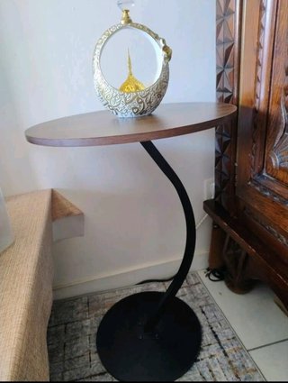 Mesa centro auxiliar sofa redonda nueva madera