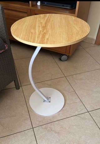 Mesa centro auxiliar sofa redonda nueva madera