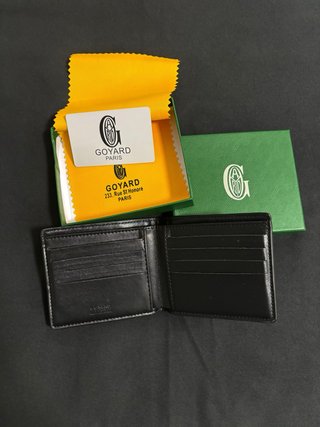 Billetera Goyard Clásica Negra y Beige