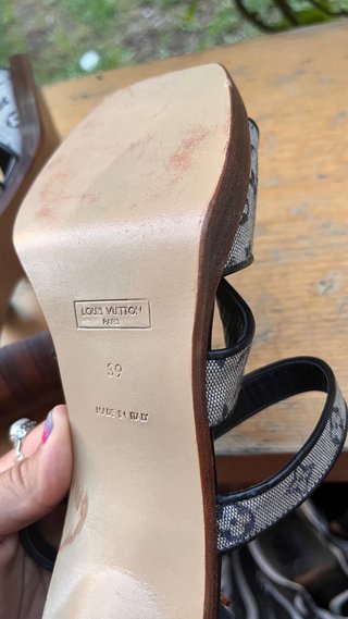 Tacones Louis Vuitton Monogram Beige/Negro