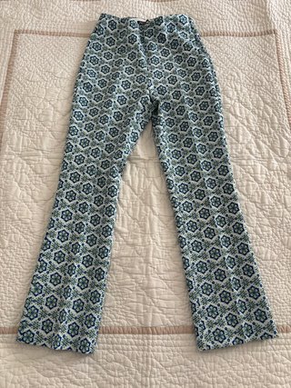 Pantalón Flare Estampado Floral Zara