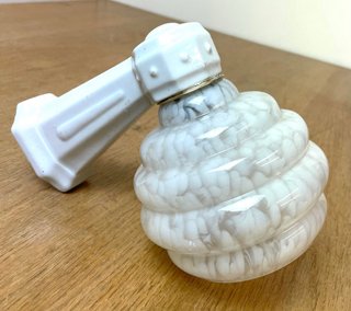Applique da bagno antico, ceramica e cristallo di Murano