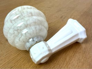 Applique da bagno antico, ceramica e cristallo di Murano