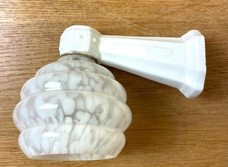 Applique da bagno antico, ceramica e cristallo di Murano