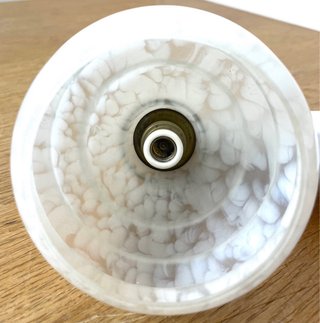 Applique da bagno antico, ceramica e cristallo di Murano