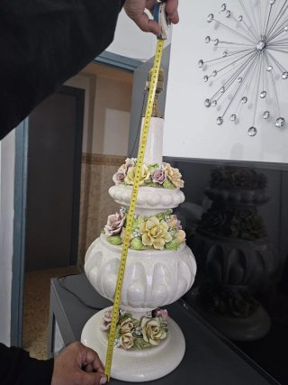 Lámpara cerámica Manises XXL flores