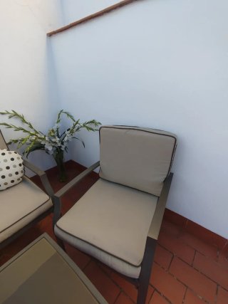 Conjunto Muebles Jardín en color topo.