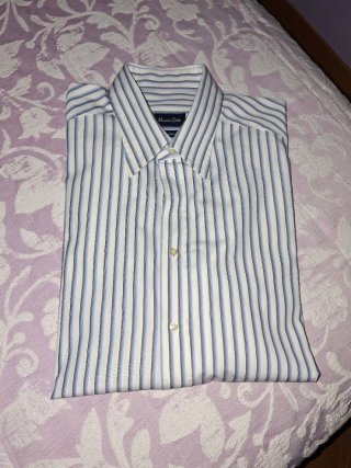 Camisa Massimo Dutti Rayas Azul