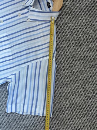 Camisa de rayas azules manga corta Talla M