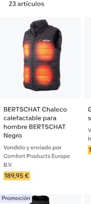 Chaleco calefactable BERTSCHAT Negro