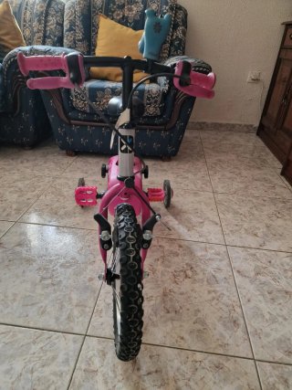 Bicicleta infantil B'TWIN rosa y gris