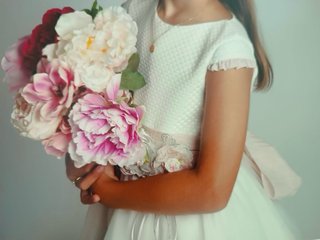 Vestido Comunión El Corte Inglés Blanco/Rosa
