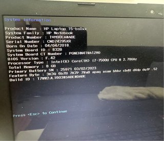 Portátil HP 15-bs0xx Dorado Core i7