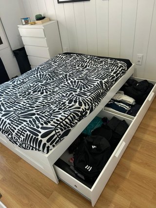 Base cama BRIMNES IKEA blanca almacenaje 140x200