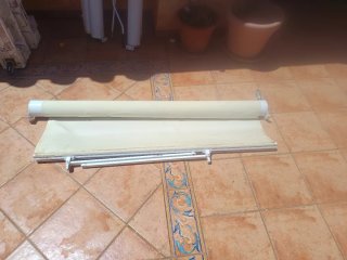 3 Toldos Terraza Beige/Blanco 1,40 de ancho