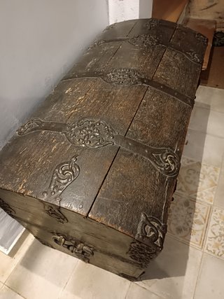 Baúl Alemán Antiguo 1840 Madera y Metal