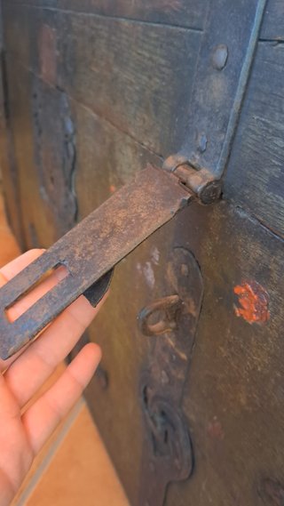 Baúl Alemán Antiguo 1840 Madera y Metal