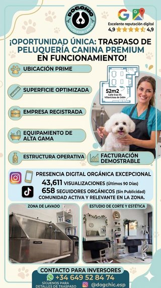 Se vende peluquería canina en Villaviciosa de odon