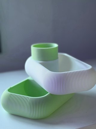 Organizador de maquilhagem verde e branco