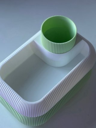 Organizador de maquilhagem verde e branco