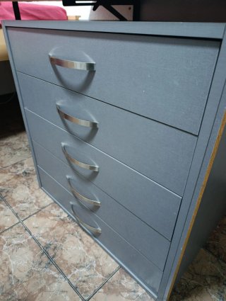 Cajonera de madera gris 5 cajones