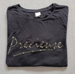 Camiseta negra H&M pedrería Talla XL