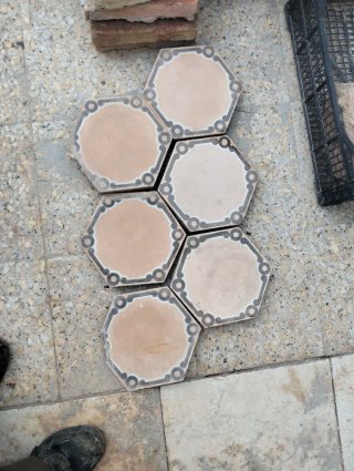 Losas hidráulicas hexagonales 24 unidades