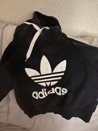 Sudadera Adidas Negra con Logo Trefoil