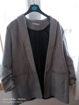 Chaqueta americana cuadros gris y negro Talla M