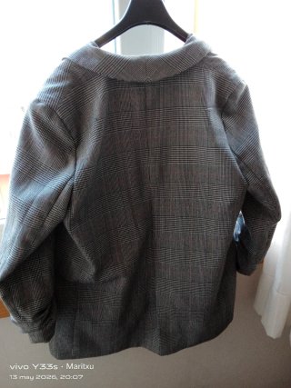 Chaqueta americana cuadros gris y negro Talla M