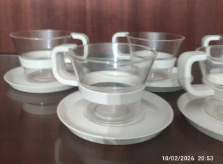 Juego 6 Tazas Café y Azucarero