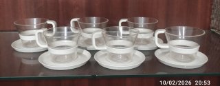 Juego 6 Tazas Café y Azucarero
