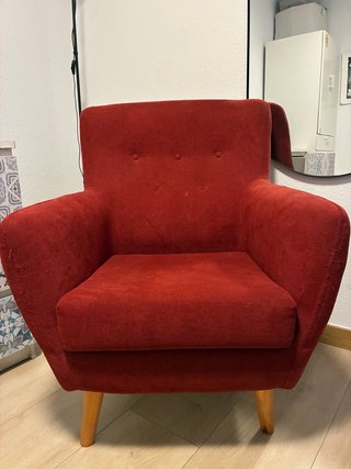 Sillón Nórdico Aterciopelado Rojo